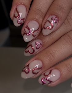 School Nails, Gel Nail Design, Nail Tattoo, Acrylic Nails Coffin Short, Johanna Basford, Cute Nail Designs, Dream Nails, Valentine's Day Nails