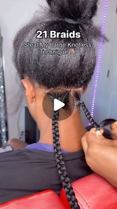 LongIsland Braider on Instagram: "First row, 2 braids. A part in the middle  Second row, 3 braids. A braid in the middle  Third row 6 braids (usually double of second row). A part in the middle  Fourth row 5 braids (one less braid) A braid in the middle  Fifth row, 4 braids. A long part in the middle   As simply as it looks, large/ jumbo braids are often very difficult for beginner Braiders. Knowing exactly how to part it, grip it and mold it. I hope this video helps.  PS: My Client booked large knotless. I convinced her to have the sprinkle of curls because she’s never tried bohos before lol. So I finessed her hair with the beautiful @janetcollection EZ Split Pre-Sectioned human hair curls. Other products used: Braiding hair: @janetcollection 10x Ez Split Pre-sectioned virgin illusion hai How To Part For Jumbo Knotless Braids, Big Knotless Box Braids With Heart, 10 Braids Hairstyles Black, Parting Pattern For Jumbo Box Braids, Braids That Take 2 Hours, Braided Hairstyles Jumbo Box Braids, How To Part Large Box Braids, Rapunzel Braided Hair Tutorial, Braids In A Mohawk Style