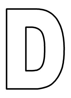 a black and white letter d