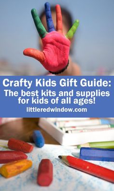 a child's hand with crayons on it and the words crafty kids gift