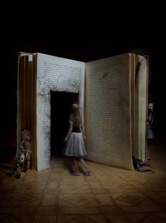 "Dark, haunting, and disturbing." Diana Dihaze's images are created w/ her camera & Photoshop. This surreal photo manipulation allows you to get lost in a book literally. Creepy Photos, 동화 삽화, Stage Design, Pics Art, Grimm, Surreal Art, Dark Art, Alice In Wonderland