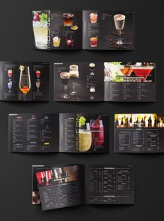 the menu is designed to look like it has many different types of drinks on it