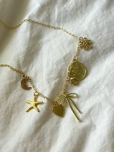 #charmnecklace #jewelry #summer Jewelry Summer, Gold Charm, Charm Necklace