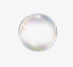 a soap bubble floating in the air on a white background