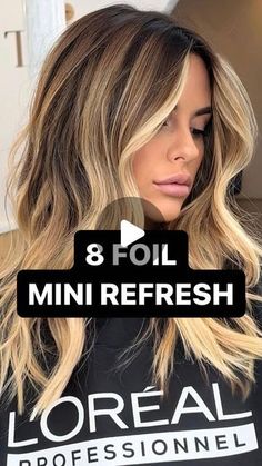 Tip Out Highlights, Flash Foil Highlights, Foil Placements For Highlights, Choppy Blonde Highlights, Level 6 With Blonde Highlights, Wella Caramel Color, Blonde Balayage Placement, Hi Lift Hair Color, Subtle Highlight Placement