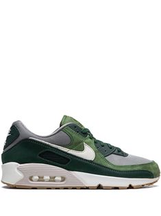 Nike Air Max 90 PRM Sneakers - Farfetch Tenis Air Max 90, Going Green, Swoosh Logo, Green Suede, Nike Air Max 90, Brooks Sneaker, Saucony Sneaker, Air Max, Nike Air Max