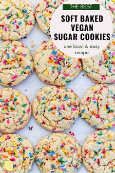 the best soft baked vegan sugar cookies with sprinkles are on display