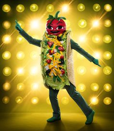 a man in a costume made to look like a vegetable