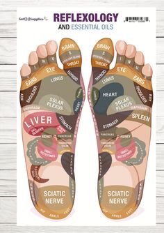 Reflexology and Essential Oils Resource Card – Got Oil Supplies Feet Reflexology, Chinese Reflexology, Face Reflexology, Reflexology Path, Healing Reflexology, Pressure Point Therapy, Reflexology Foot Chart, Foot Reflexology Massage, Hand Reflexology