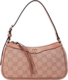 Gucci Pink Top Handle Shoulder Bag, Fabric Handbags, Designer Products, Small Shoulder Bag, Gucci Bags, Color Code, Gold Tone Metal, Leather Handle, Shoulder Bag Women