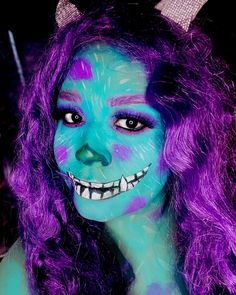 Ideas de maquillaje para halloween Sully Monsters Inc, Halloween Makeup Tutorial, Halloween Costumes Makeup, Halloween 2023, Halloween Monster, Doll Art, Monsters Inc, Makeup Tutorials