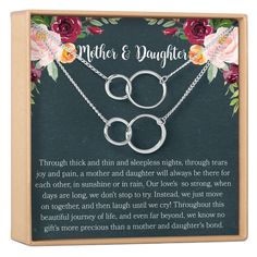 Mother & Daughter Double Circles Necklace Set - Dear Ava Circle Necklaces, Double Circle Necklace, Dear Ava, Interlocking Circle Necklace, Mother Daughter Necklace, Mother Daughter Quotes, Jewelry Details, Daughter Quotes, Daughter Necklace