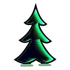 a green and black christmas tree is shown in this graphic art file, as well as an image of the shape of a fir tree