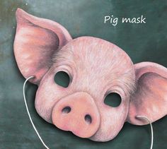 Fancy being a cute, pink pig? This beautiful , hand drawn mask will help you on your way. Just print off, attach some string and your done. All downloads come in 2 sizes (child and adult) with a fun fact / puzzle sheet, including maze and wordsearch to complete, all about pigs. Drawn Mask, Pig Mask, Owl Mask, Pig Head, Pig Face, Long Eared Owl, Halloween Pumpkin Designs, Fox Mask, Book Week Costume