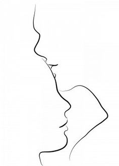 a line drawing of a woman's face