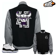 Jacket to Match Jordan 11 Concord-Bull 45 Black #SNELOS #PersonalizedTee Space Jam Shoes, Jordan 11 Space Jam, Air Jordan Retro 11, Jordan Retro 11, Retro 11, Clothing Black