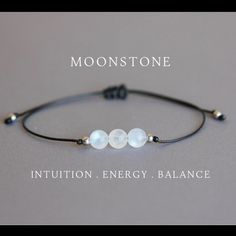 This 6mm Moonstone Bracelet (Grade Aa) Is Simple, Elegant, And Is Totally Adjustable. It Can Be Worn Daily With Casual Or More Fancy Outfits And Is Great For Layering. It Is Also Easy And Comfortable To Wear. Made With Natural Crystals And High-Quality Soft Nylon Cord Which Makes It A Long-Lasting Piece Of Jewelry. All Metal Used Is Solid Sterling Silver White Moon Shaped Bracelets For Gift, Moon Shaped White Bracelets For Gifts, White Moon-shaped Bracelets For Gifts, Moon Shaped White Bracelet For Gift, White Moon Shaped Bracelet Gift, Adjustable White Minimalist Crystal Bracelet, White Adjustable Minimalist Crystal Bracelet, Adjustable Elegant Moonstone Beaded Bracelets, Adjustable White Moon Shaped Bracelets