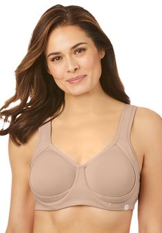 Made for ultimate comfort, the wire channel and supportive sling of this everyday bra are placed on the outside so they never touch your skin. Made with seamless, molded cups for lift. Firm Lift: our most supportive underwire bra for the ultimate lift Adjustable, cushioned shoulder strapsOuter wire for flattering lift Supportive outer sling Seamless molded cups for perfect lift Cotton/spandex, importedHand wash | Plus Size Women's Out Wire Bra by Comfort Choice in Nude (Size 54 D) Wire Bra, New Bra, Lounge Lingerie, Full Coverage Bra, Tunic Tank Tops, Everyday Bra, Swimsuits For All, Back Women, Petite Tops