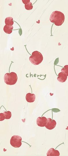 cherries on a white background with the word cherry