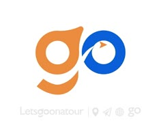 an orange and blue logo with the letter g in it's center, on a white background