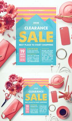 an image of a sale flyer with flowers and accessories