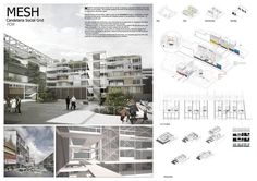 an architectural drawing shows the interior and exterior of a building