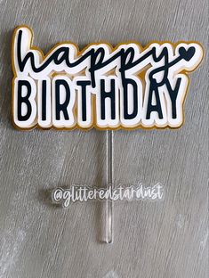 Happy Birthday Cake Topper #cake Simple Cake Toppers Birthdays, Birthday Cake Topper Ideas, Cake Toppers Cricut, Unicorn Number Cake, Cricut Cake Topper, 30th Birthday Cake For Women, Fondant Unicorn Cake Toppers, Diy Unicorn Cake, Cake Topper Ideas