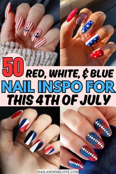 July 4th nail ideas 2024, red white blue nail ideas for July 4th, 4th nails designs Independence Day, simple 4th of July nails,  July 4th nails, summer nails 2024 White And Blue Nail Ideas, White And Blue Nail, Pastel Blue Nails, Blue Nail Ideas