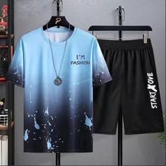 Casual Suits Men, Looks Hip Hop, Ties Mens Fashion, Shirt Designs For Men, Oversized Streetwear, Shirt And Shorts, Man Set, Tennis Clothes, Gaming Clothes