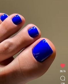 Bright Blue Pedicure, Electric Blue Pedicure, Cobalt Blue Pedicure, Royal Blue Toenails, Royal Blue Pedicure Ideas, Blue Nails Feet Pedicures, Blue Pedicure Ideas Summer, Blue Toenail Polish, Pedicure Ideas Blue Toenails