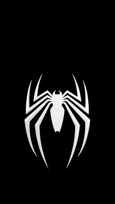 the amazing spider - man logo in black and white on an iphone wallpaper background