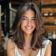 93 Stunning Medium-Length Layered Haircuts Trending Right Now Different Type Of Haircuts, Short Layers Haircuts For Medium Hair, Top Haircuts For Women 2024, Long Bob With Face Framing Layers, Lob With Face Framing Layers, Haircut Long Bob, Side Part Layers, Face Framing Layers Side Part