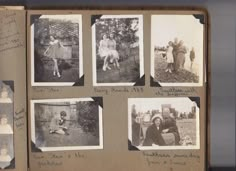 an old book with pictures of people and children on it's cover is shown