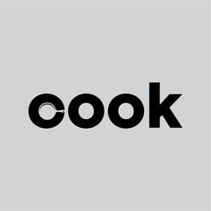 the word cook is shown in black on a gray background with an arrow pointing to it