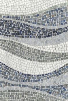 an abstract mosaic design with blue and white colors