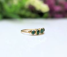 What's not to Love about this raw Emerald Eternity ring ! Our raw green multi-stone ring - also our May Birthstone ring - features a row of 5-7 small raw Emeralds uniquely handcrafted on a 14k Gold filled band.T H E ∙ S M A L L ∙ D E T A I L S• 5-7 raw green Emeralds (4-5mm)• Solid 14k Gold bandYou will receive a ring very similar to the one posted in this listing but it might differ slightly as all my raw gemstones are different in shape, color and size. No two stones are alike and this is what Green Crystal Ring, Emerald Eternity Ring, Rough Gemstone Jewelry, Emerald Wedding Band, May Birthstone Rings, Raw Emerald, Raw Gemstone Jewelry, Gold Anniversary Rings, Raw Gemstone Ring