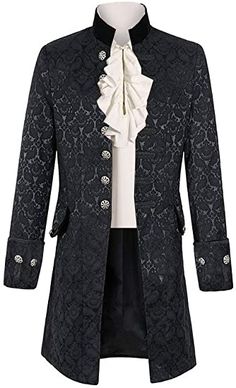 Vampire Costume Men, Medieval Jacket, Victorian Ghost, Steampunk Medieval, Long Black Vest, Mens Steampunk, Victorian Jacket, Victorian Coat, Victorian Halloween