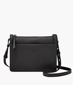 Taryn Leather Crossbody Bag - ZB1894001 Crossbody Bag Black, Everyday Luxuries, Black Hardware, Black Cross Body Bag, Crossbody Purse, Leather Interior, Fashion Handbags, Leather Crossbody Bag, Purses Crossbody