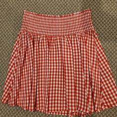 Jack By Bb Dakota Smocked Waist Red Gingham Skirt, Sz Medium Nwt Casual Red Gathered Skirt, Casual Fitted Gingham Skirt, Red Bottoms For Spring Picnic, Red Spring Bottoms For Picnic, Fitted Gingham Skirt For Summer, Casual Fitted Skirt For Picnic, Fitted Gingham Mini Skirt For Summer, Red Gathered Skirt Bottoms For Summer, Red Summer Bottoms For Picnic