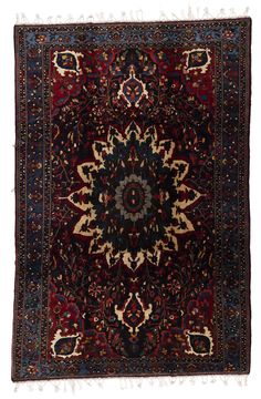 This beautiful ANTIQUE BAKITIARI rug is a work of art with a subtle sophistication. Crafted of 100% wool, it was hand knotted in Iran with exceptional attention to detail. Its design follows a large, central medallion with a geometric border, and it is in excellent condition. At 7'3" x 10'10", this luxurious masterpiece is a jewel for any discerning collector. Pet Urine, Border Rugs, Knotted Rugs, Radiant Heat, Carpet Flooring, Traditional Rugs, Rug Cleaning, Custom Rugs, Rug Pad