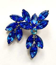 Vintage Rhinestone Brooch, Blue Navettes, Something Blue Wedding Pin, Vintage Rhinestone Pin, Mid Century Jewelry, Gift for Her - Etsy Vintage Rhinestone Brooch, Something Blue Wedding, Saint James, Wedding Pins, Etsy Sales, Jewelry For Sale