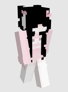 a pixellated image of a woman with black hair and pink shirt on her head