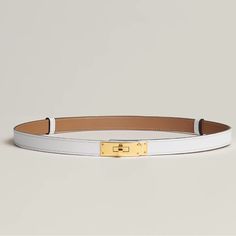 Hermes Kelly White Belt With Gold Hardware. Brand New With Tags, Never Worn. Adjustable Size. Comes With Box And Dust Bags. Hermes Kelly Belt, Belts Aesthetic, Portfolio Pieces, White Belts, Wishlist 2024, Hermes Jewelry, Hermes Belt, Hermes Accessories, Designer Belt