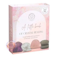 a little book of crystalal healing, with three stones in the front and one on