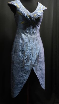 American Smocking, Daenerys Blue Dress, Azure Blue Dress, Targaryen Dresses, Targaryen Dress, Daenerys Targaryen Dress, Sewing Costumes, Wolf Dress, Game Of Thrones Outfits