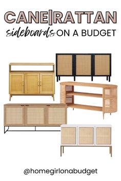 an advertisement for a sideboard on a budget