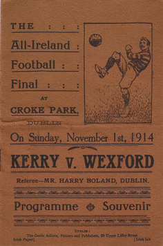 an old football ticket for kerry v wexford on sunday, november 1, 1911