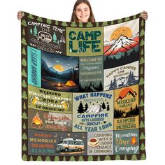 PRICES MAY VARY. The perfect gift for camping lovers! Our camper blanket is made with flannel for ultimate warmth and coziness during outdoor adventures. Enjoy its ideal size for adults or children, and its unique design that is sure to impress. This blanket is a must-have for any camping enthusiast! It's also a perfect gift for camping lover! Stay warm and cozy in any season with our versatile camping blanket. Made with ultra-soft flannel material, it provides the perfect amount of warmth wheth Camp Memories, Lovers Gift Ideas, Cozy Camping, Flannel Blankets, Camping Lovers, Camping Decor, Camper Decor, Gifts For Campers, Camping Blanket