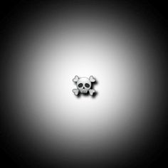 a skull and crossbones wallpaper in black and white with a gray background