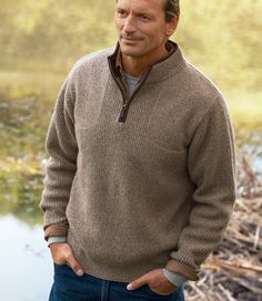 Waterfowl Sweater: Sweaters | Free Shipping at L.L.Bean Outdoor Merino Wool Long Sleeve Sweater, Outdoor Long Sleeve Merino Wool Sweater, Cozy Brown Sweater For Outdoor, Cozy Brown Sweater, Cozy Brown Outdoor Sweater, Fall Outdoor Merino Wool Outerwear, Wool Sweater For Outdoor Winter Use, Classic Winter Outdoor Sweater, Cozy Sweater With Fleece Lining For Outdoor